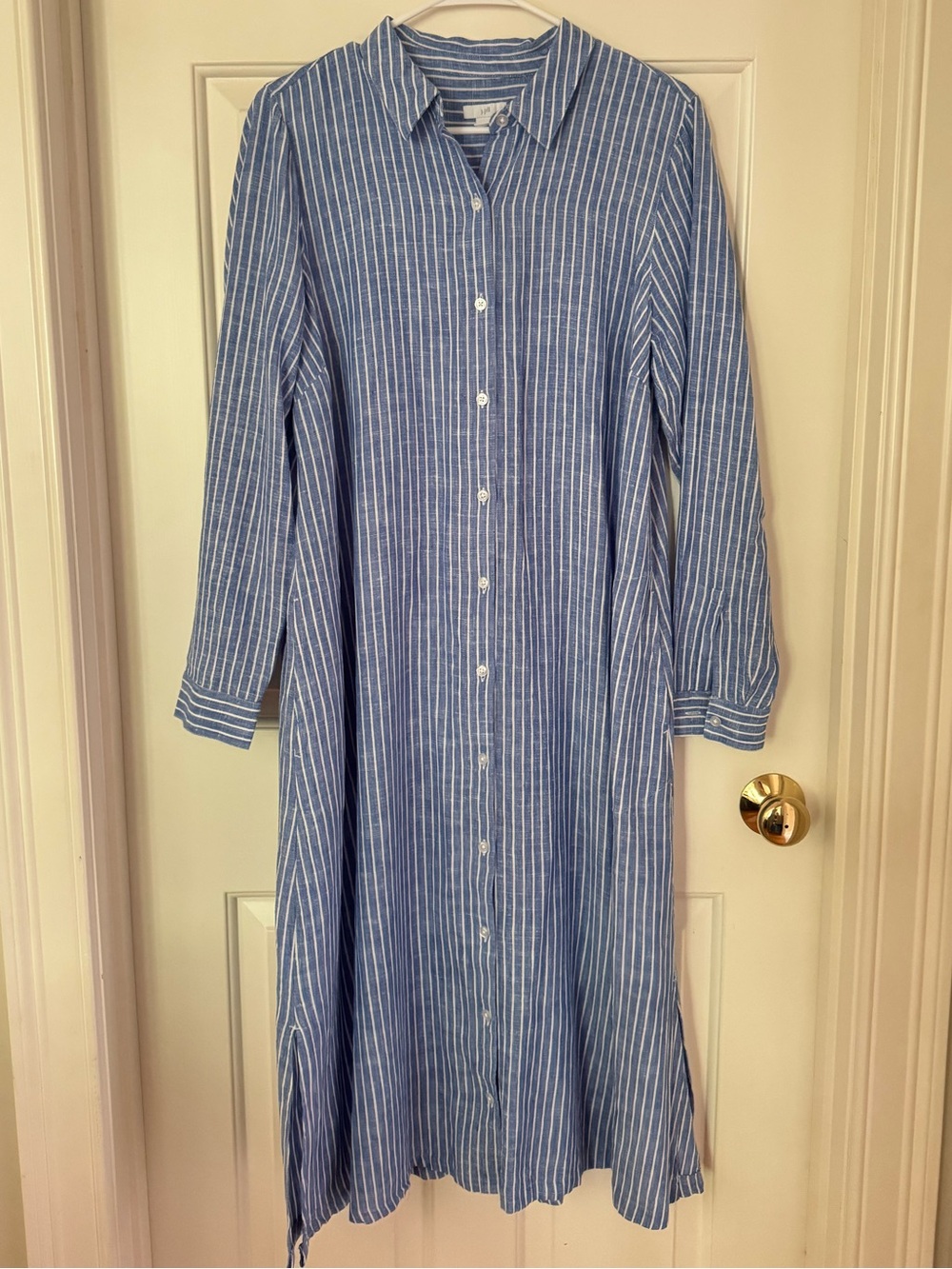 J. Jill Blue and White Stripe Maxi Dress